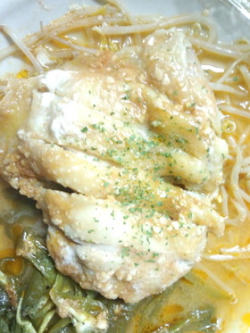 レンジで簡単味噌ケチャップチキンステーキ