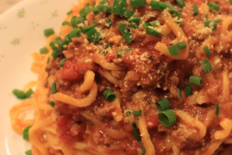 超カンタン ひき肉とトマトのパスタ レシピ 作り方 By サンピンメシ クックパッド 簡単おいしいみんなのレシピが355万品