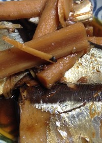 圧力鍋でやわらか秋刀魚と梅干の生姜煮