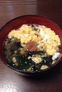 三色丼⁉︎の梅スープ(*>ω<*)♡