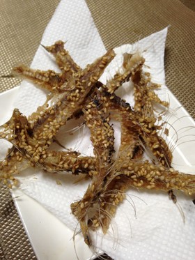 レンジで簡単に♪ お魚の骨せんべい2