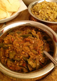 インド家庭料理：オクラと玉ねぎのマサラ