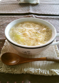 白菜と卵のとろとろスープ