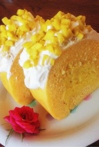 簡単！さつまいもクリームのロールケーキ