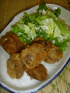 安くて旨い!! 唐揚げ粉で砂ずりの唐揚げ