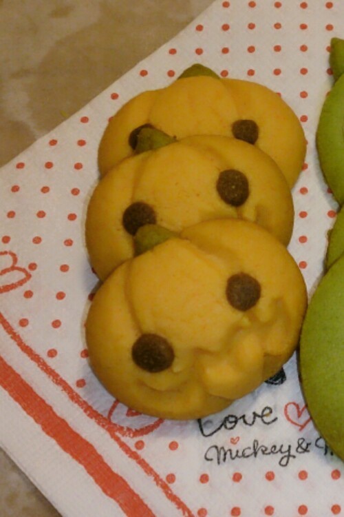 ハロウィン☆カボチャのオバケクッキーの画像