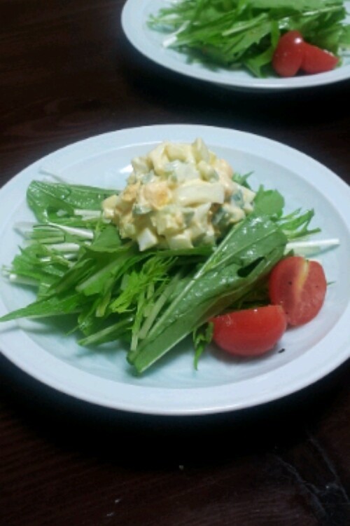 水菜とタルタル卵の☆しゃきしゃきサラダの画像