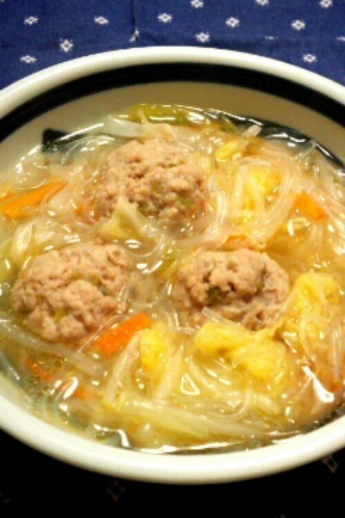 肉だんごと春雨の中華スープの画像