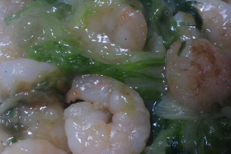 超簡単 エビとレタスの旨塩炒め レシピ 作り方 By 貧乏飯好き クックパッド