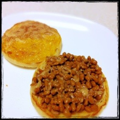 朝ご飯に☆納豆トーストの写真