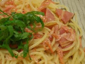 ベーコンと桜えびのパスタ