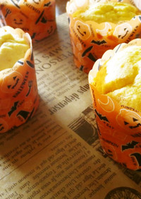 かぼちゃとさつま芋ハロウィンカップケーキ