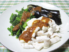 ◆糖尿病のおかず◆いかとナスの胡麻味噌