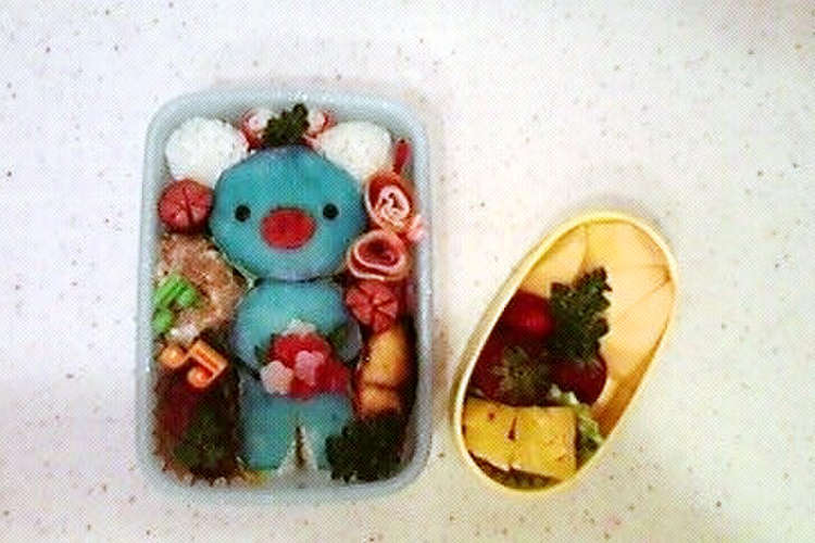 花束を持っているペネロペのキャラ弁 レシピ 作り方 By あそりママ クックパッド 簡単おいしいみんなのレシピが355万品