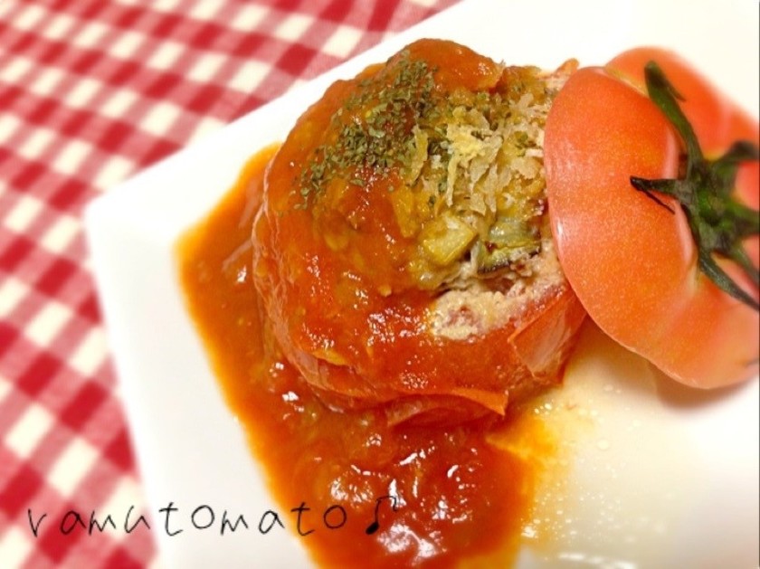 トマトの肉詰め♪〜トマトソース添え〜