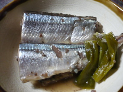 秋刀魚のネギワタ煮の写真