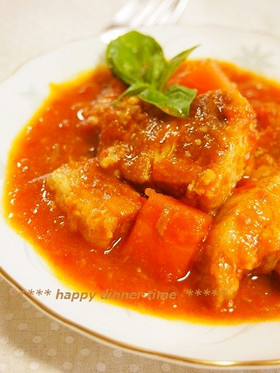 簡単!少材料で!豚バラのトマト煮込み