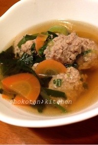 風邪に☆青梗菜とネギの肉団子スープ♪