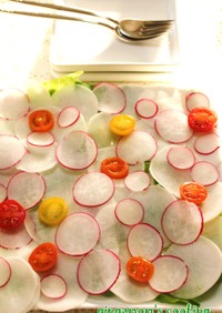 ラディッシュ・かぶ・レタスの水玉サラダ