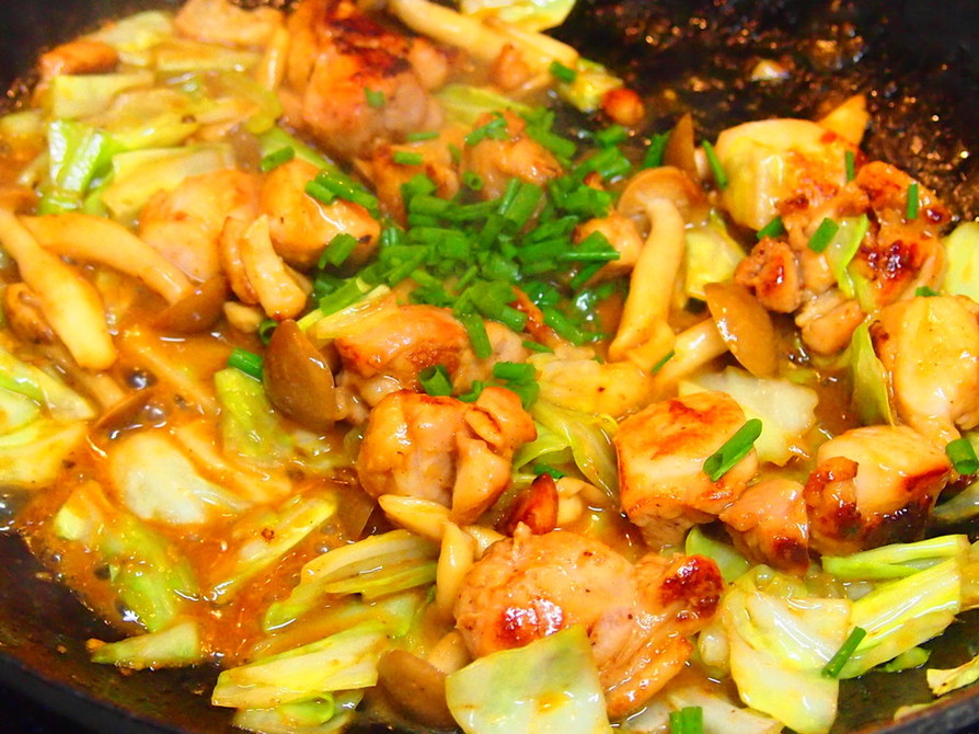 鶏肉とキャベツの味噌ダレ炒めの画像