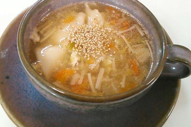 冷蔵庫の残り物で 体温まるスープ餃子 レシピ 作り方 By かなmammy クックパッド