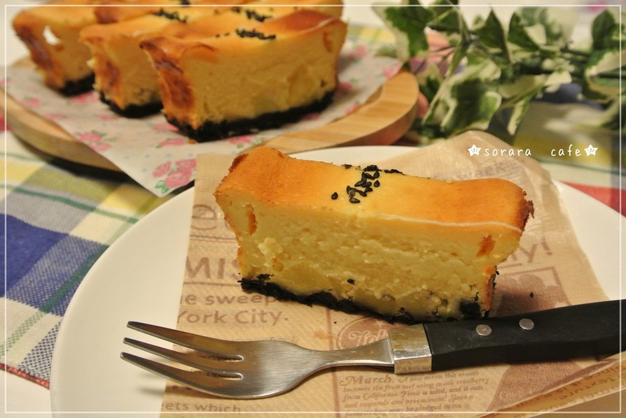 サツマイモとカマンベールの秋チーズケーキの画像