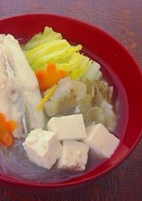 カワハギと白菜のお味噌汁