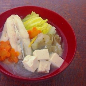 カワハギと白菜のお味噌汁の画像