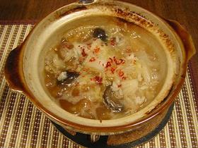 白菜・椎茸の中華風雑炊（オイスター味）の画像
