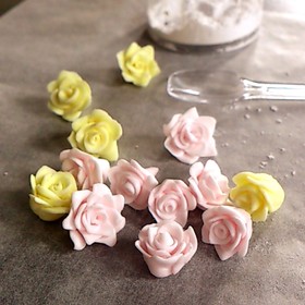マシュマロフォンダンで簡単バラとお花♡