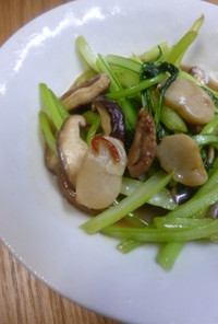 小松菜とたいらぎ貝の中華風オイスター炒め