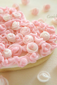 ピンク ばらの花束・アイシングクッキー