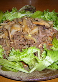 牛肉と根菜の炒め物