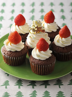 クリスマスデコレーションカップケーキ