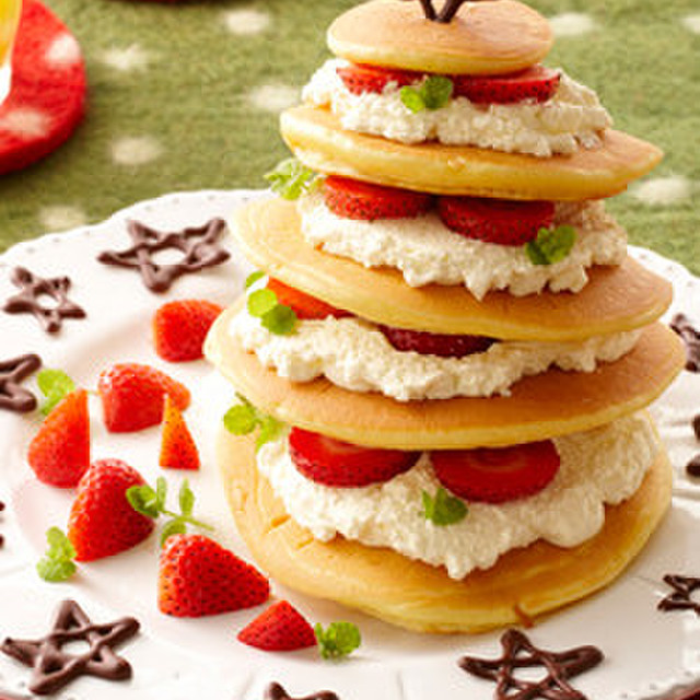 ホットケーキで作る簡単クリスマスケーキ レシピ 作り方 By おいしいコープ クックパッド