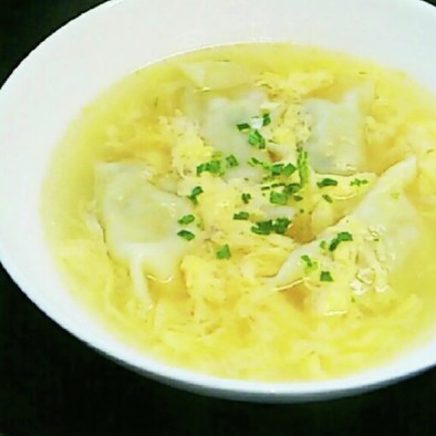 (σ・∀・)σ 「かき玉スープ餃子」の写真