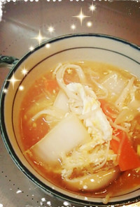 ほっこり☆野菜たっぷり酸辣湯スープ