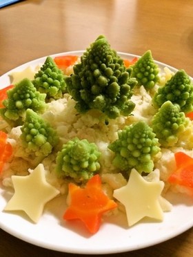 ロマネスコで★クリスマス風サラダ