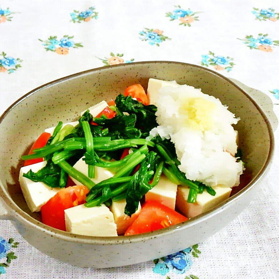 ほうれん草とトマトの豆腐サラダ♪の画像