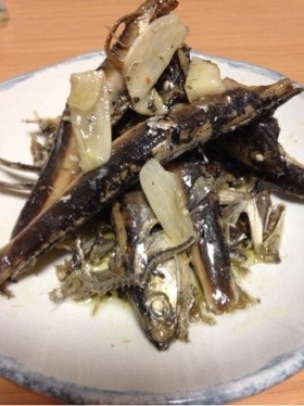 煮干しの出し殻オイルサーディン♪