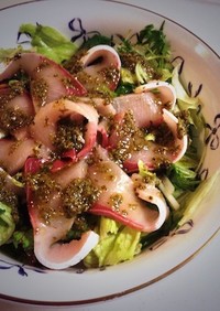 鰤と蛸のカルパッチョ〜バジル風味〜
