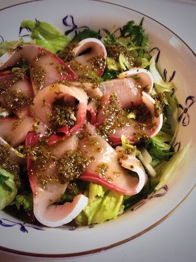 鰤と蛸のカルパッチョ〜バジル風味〜の写真