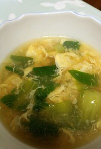 青梗菜と蟹缶de中華風スープ