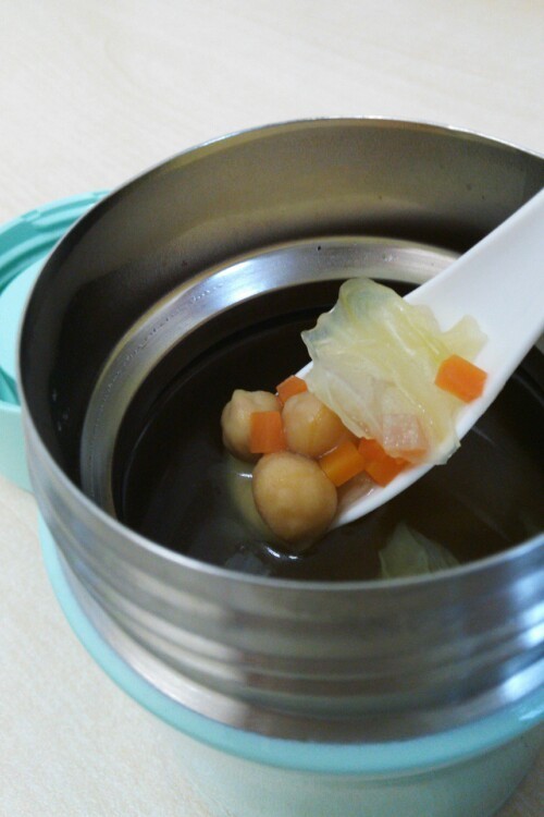 スープジャーで簡単ひよこ豆と野菜のスープの画像