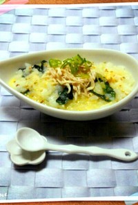 レンジで鶏と卵の中華粥(雑炊)