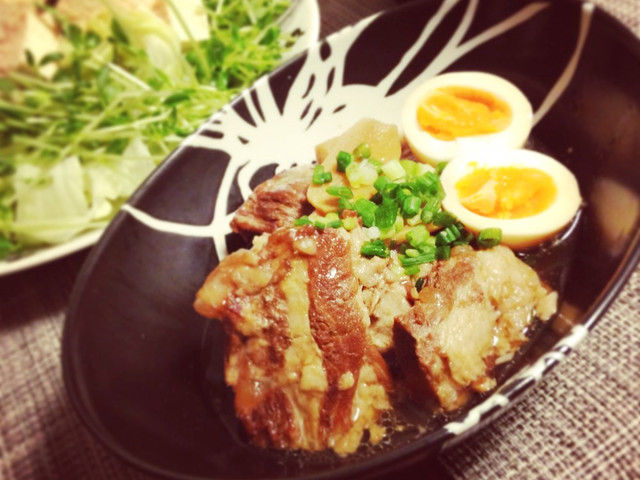 沖縄料理 ソーキの煮付け 圧力鍋編 レシピ 作り方 By かぼちゃとじゃがいも クックパッド