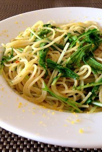 ボッタルガと水菜のペペロンチーノ