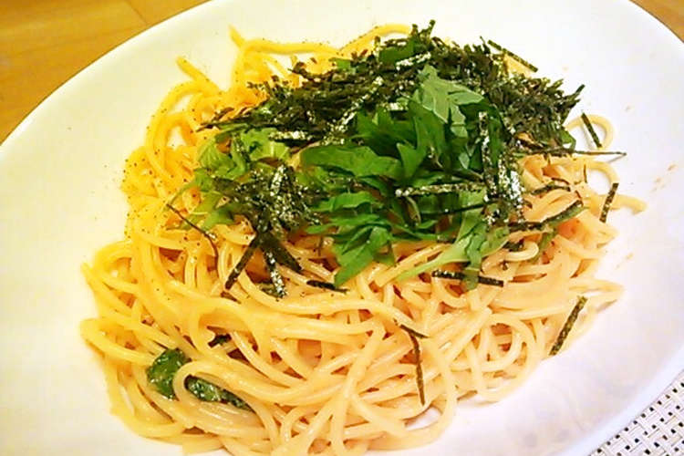 簡単 大葉と明太子の和風バター醤油パスタ レシピ 作り方 By ポテチ犬 クックパッド