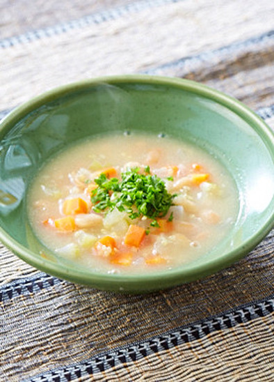 ミネストローネ風キビと豆のスープの写真