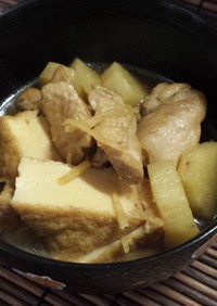 鶏と厚揚げと山芋の生姜煮